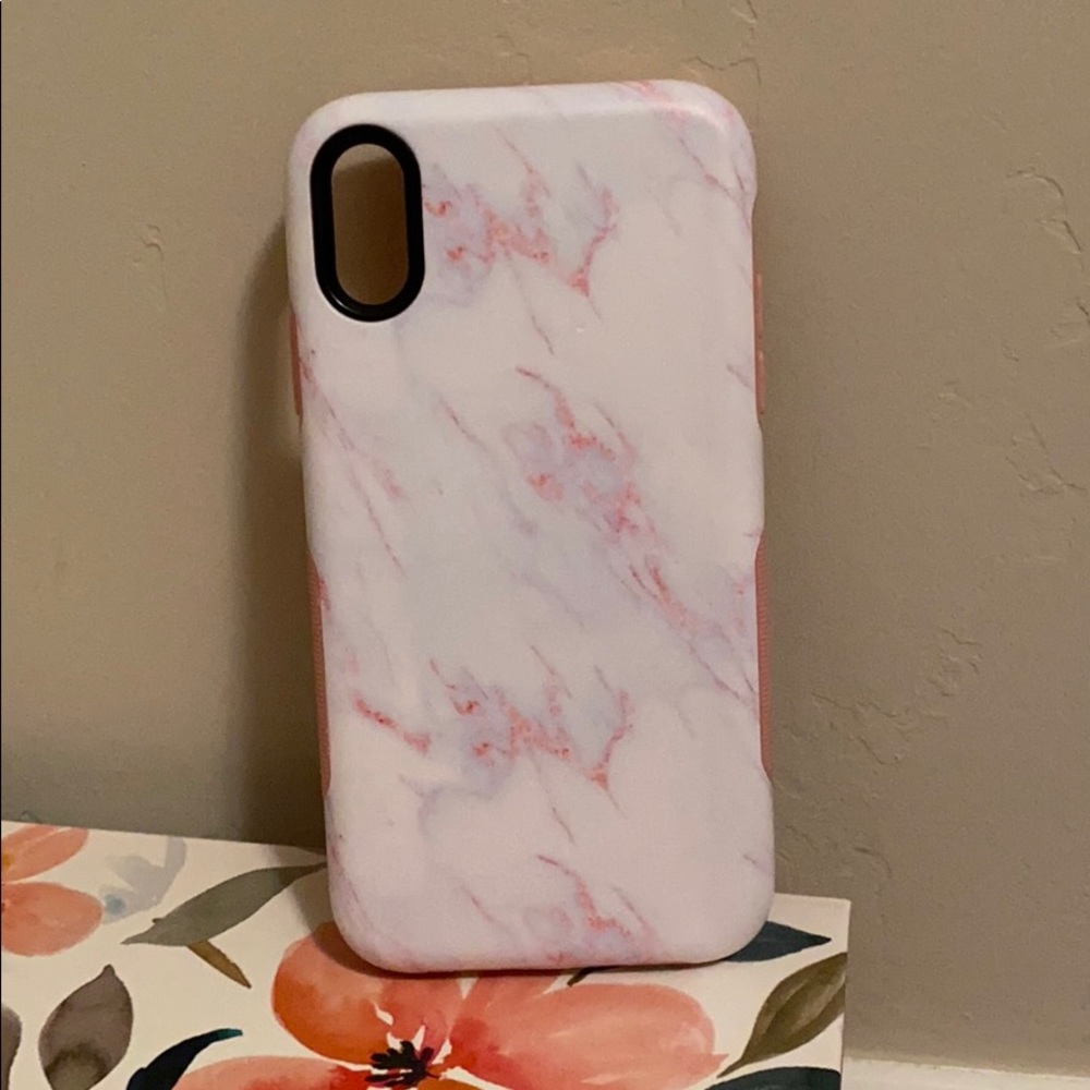 Bold pink marble case iPhone XR
